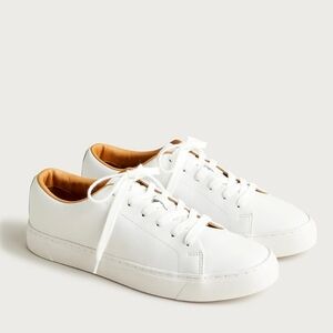 J. Crew Court Sneakers in leather - white